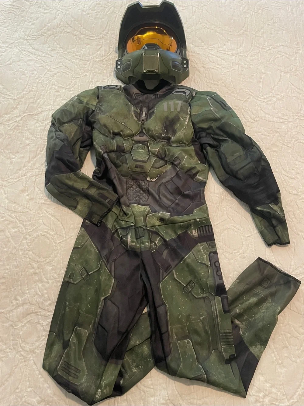 Halo Master Chief Inspired Kids Green Armor Costume with Helmet